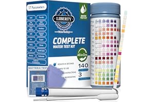 Liberty Gold Standard© Water Testing Strips (145-Piece Kit) All-in-One Home Drinking Water Test Kit - Ground Well Testing/Ponds for pH, Hard Water, Heavy Metals, Lead, 17 Parameters in 1 Test
