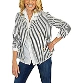 Bozanly Double Breasted Blazers Jacket for Women Casual Notched Loose Crop Outerwear with Pockets