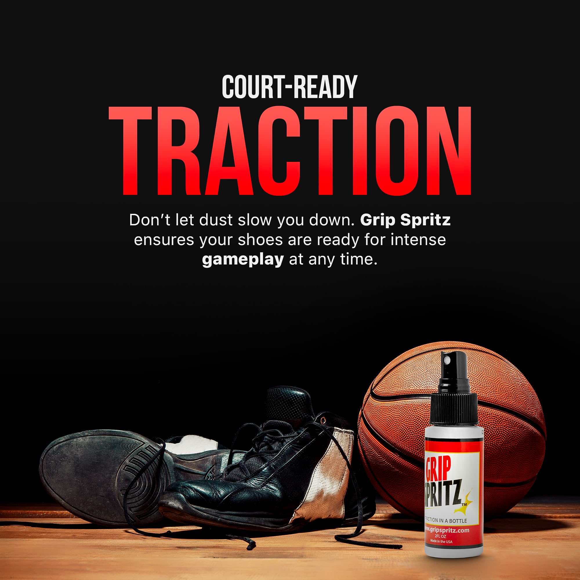 Basketball Shoe Grip Spray - Improve Sole Traction & Court Grip - Rejuvenate & Elongate Sneaker Life - Anti Slip Grip & Performance Enhancer - Basketball Accessory