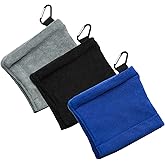 YUYUDEHM 3 Pack Golf Ball Towel 5.5 x 4.7 Inch, Portable Golf Pocket Towel with Clip
