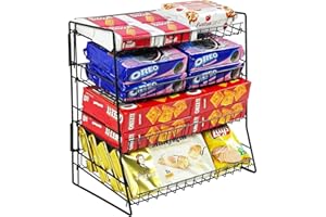 CENING Candy Display Rack, Metal Snack Rack Display Stand, Snack Organizer for Countertop, Concession Stand Chip Display Rack Chip Bag Holder, Potota Chip Rack Store Retail Display Rack, Chip Bag Holder