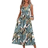 WIHOLL Summer Dresses for Women Flowy Casual Midi Dress Beach Vacation Sundresses with Pockets