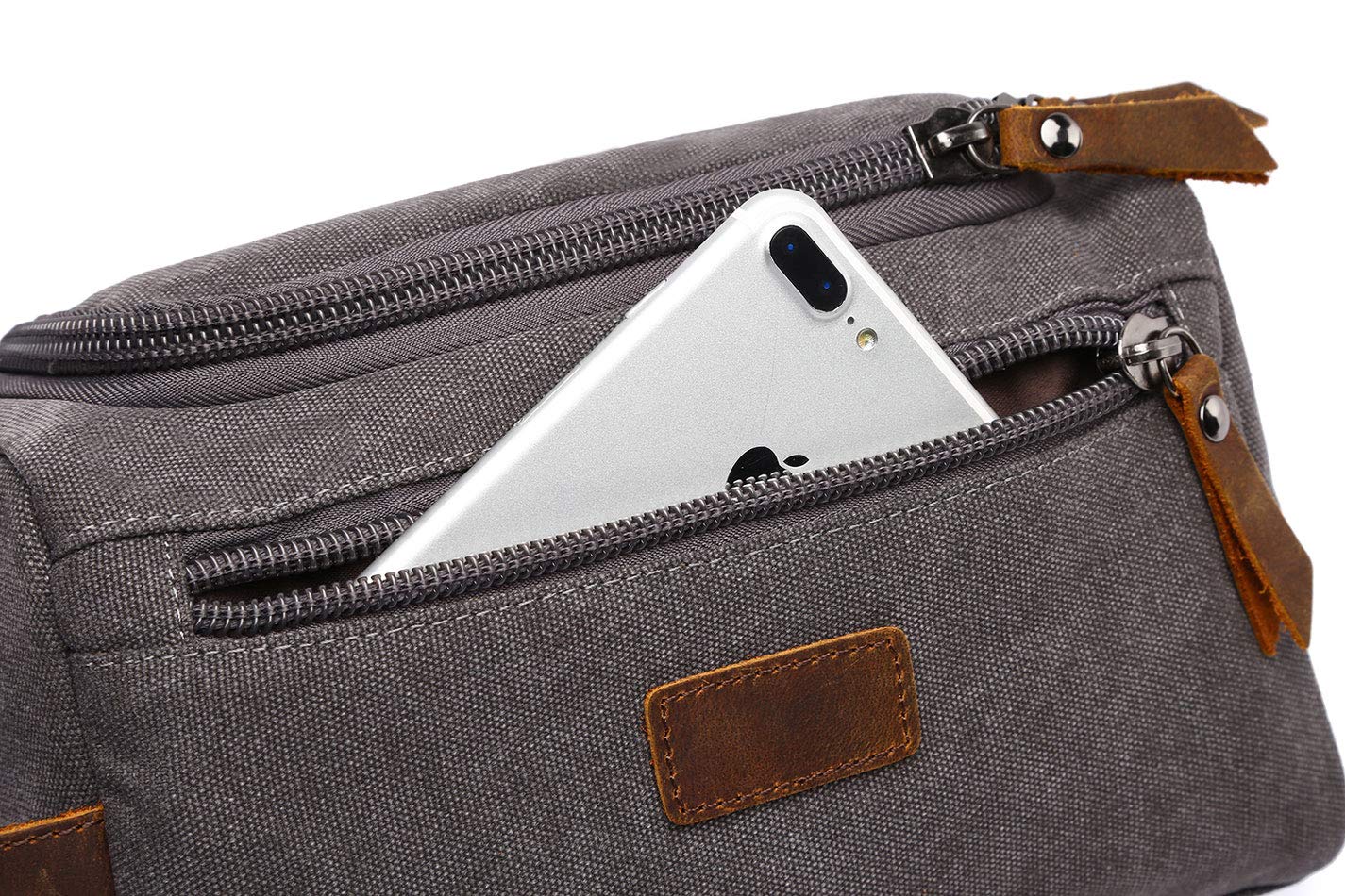 Toiletry Bag for Men, Yousu Canvas Travel Organizer Bags Small Multifunctional Cosmetic Bag Toiletry Kit Bag Grey