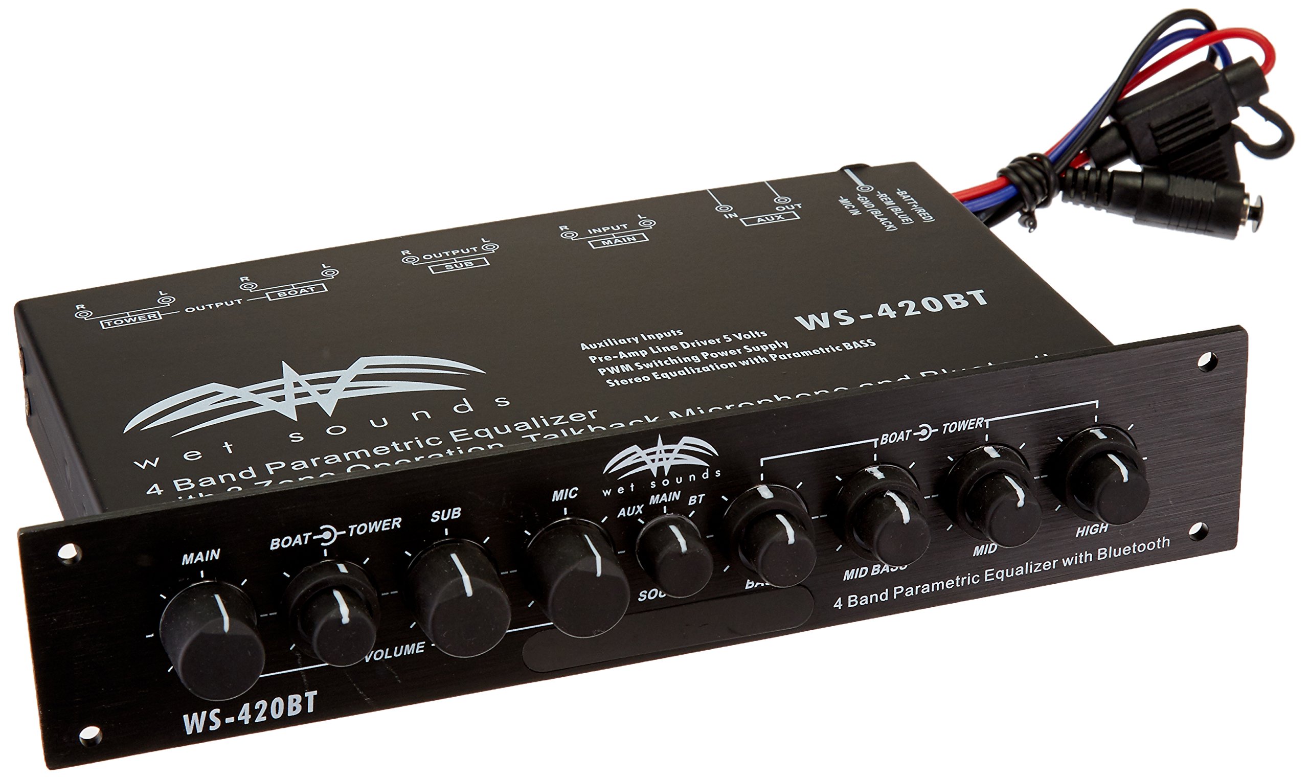WS-420BT - Wet Sounds Marine Audio Multi Zone Equalizer with Integrated