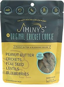 Jiminy's Cricket Protein Peanut Butter & Blueberry Cricket Cookie Treats | 100% Made in The USA | Gluten-Free | Sustainable | Limited Ingredients | High Protein | Hypoallergenic