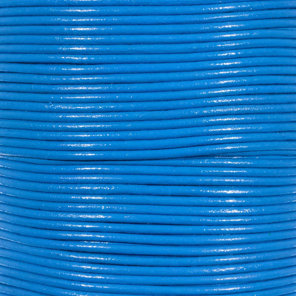 25 Yards of Solid Round 1.5mm Royal Blue Real and Genuine Leather Cord for use as Braiding String (1.5mm, Royal Blue) — image 1