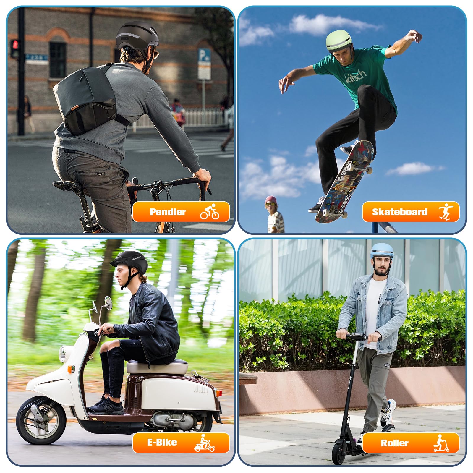 Shinmax Fahrradhelm Damen Herren mit Blinker & Licht, Fahrrad Helm Erwachsene mit USB Wiederaufladbare LED-Rücklicht, Radhelm für E-Bike, S-Pedelec, Scooter 5