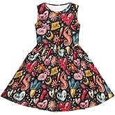 TENMET Little Girls Sleeveless Dress with Pockets Marble and Smoke Style Dresses Casual Party Sundress for 2-14T