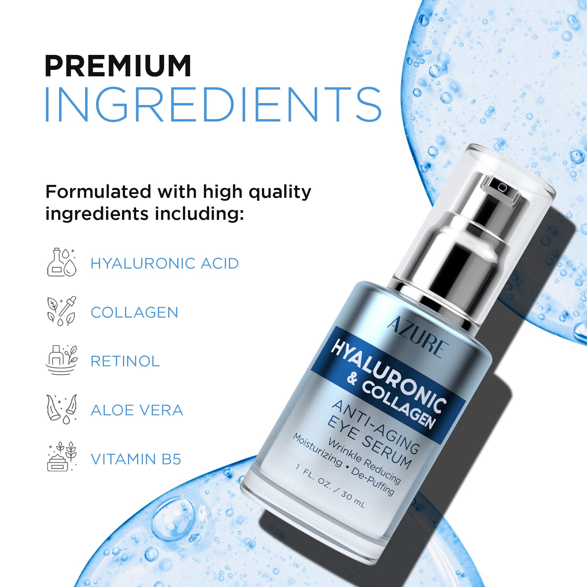 azure hyaluronic & retinol facial serum