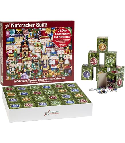 Dreamtop Calendrier de l'avent Puzzle - 2025 Calendrier Avent Puzzle Adultes - 1008 Pièces - Cadeaux de Noël pour Hommes et Femmes