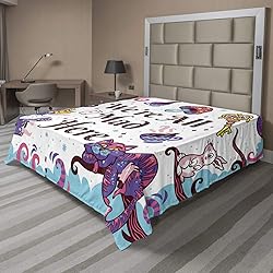 Ambesonne Alice in Wonderland Flat Sheet, We are