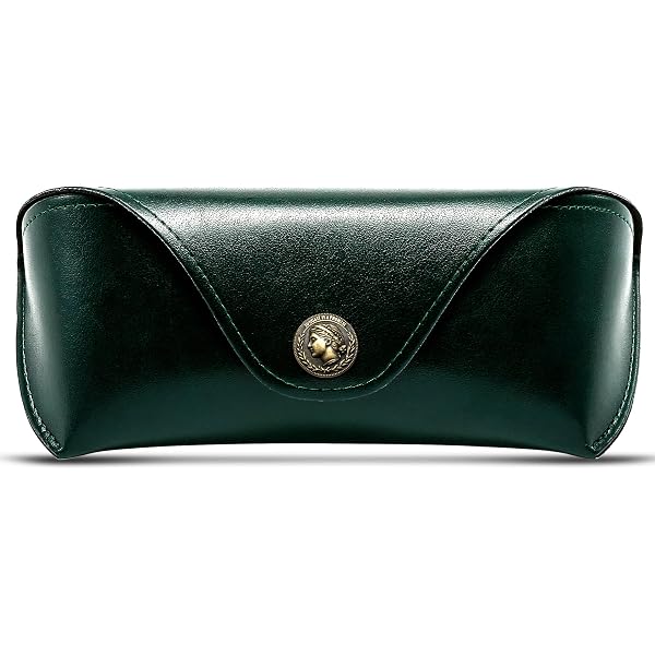 ZLYC Unisex Semi Hard Genuine Leather Eyeglass Case With Belt Loop