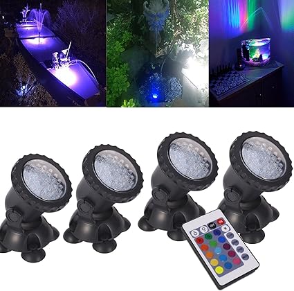 covo art luces de estanque mando a distancia lampara sumergible ip68 bajo el agua acuario foco 36 led decoracion multicolor paisaje lampara para