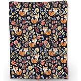 Ti Caldi Cute Fox Blanket, Soft Flannel Throw Blanket for Couch, Bed, Travel, Living Room & Home Decor, Cozy Lightweight Warm Fluffy Fuzzy Blankets for Adults Kids Women 60×50 in