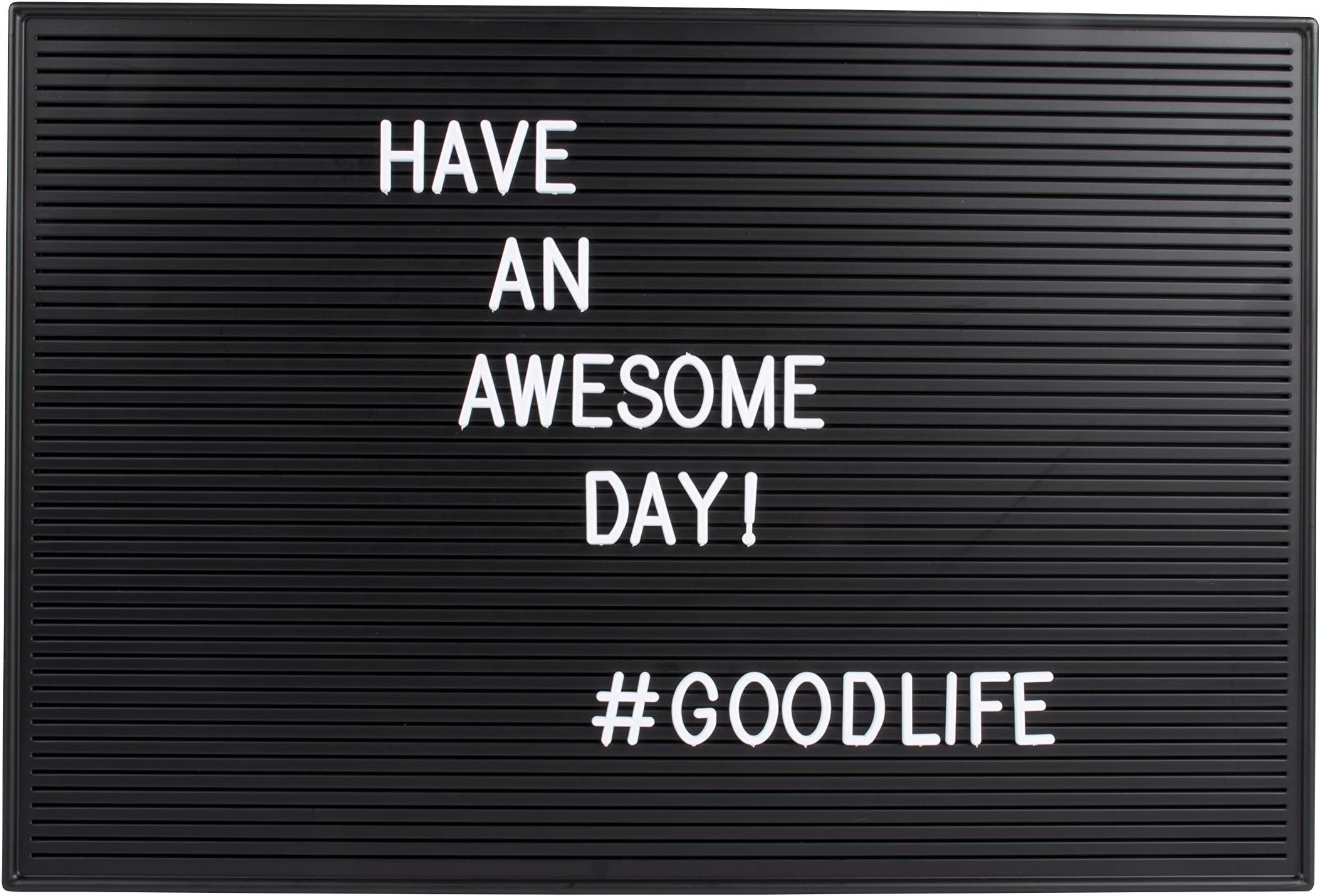 Dresz Black Landscape Letter Board with Mounting Hooks, 18.1 x 12.2 x 0.5 inch, 267 White Letters Numbers & Symbols, Retro Design