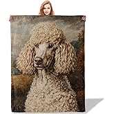 Plistiz Poodle Dog Throw Blanket 50"x60", Elegant Poodle Theme Blankets for Living Room Couch, Home Decor, Soft Flannel Poodle Gifts for Adults and Women
