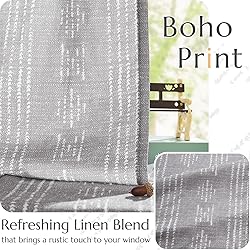 jinchan Boho Curtains Linen Blend Curtains for