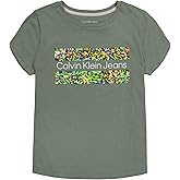 Calvin Klein Girls Short Sleeve Cotton T-Shirt with Flip Sequin Design & Tagless Interior