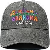New Grandma Gifts First Time 2026, Mothers Day Christmas Birthday Gifts for Grandma - Adjustable Grandmas Hats