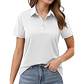 MAGCOMSEN Women's Polo Shirts Short Sleeve UPF 50+ Golf Collared Shirt for Work Quick Dry Tennis Top Moisture Wick