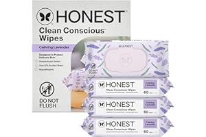 The Honest Company Calm and Cleanse Naturally Scented Wipes, Cleansing, Multi-Tasking, 99% Water Plant Based, Hypoallergenic, Lavender, 240 Count