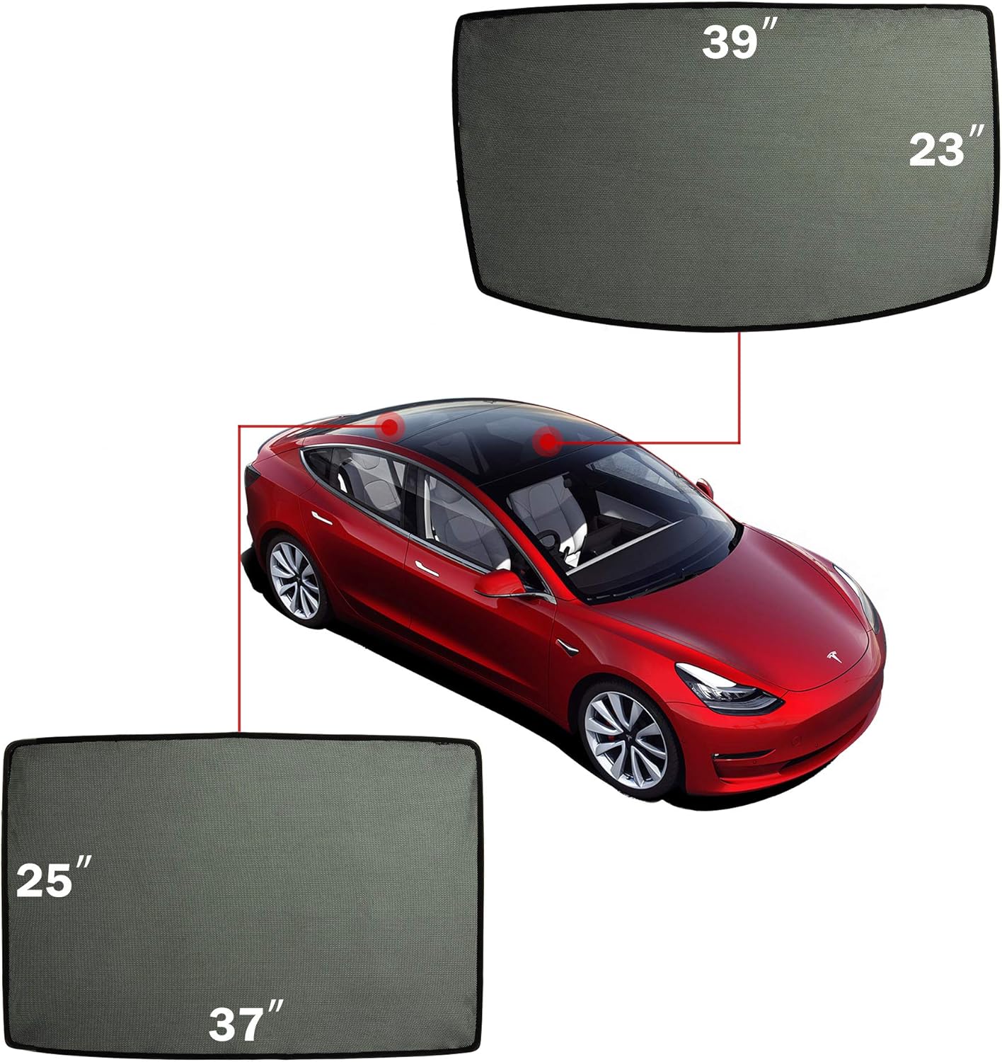 LONABR 2 Pieces Windshield Sunshades Flexible Glass Roof