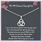 NOREGRET Bonus Daughter Necklace Gifts Step Daughter Gifts from Stepmom Rhinestone Sterling Silver Knot Necklace Birthday Graduation