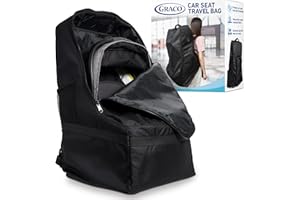 Graco Padded Car Seat Travel Bag & Infant Carrier Backpack, Durable Large Back Pack for Carseats & Booster Seats, Airport Gate Check Bag Luggage, Double Padded Strap, Water Resistant Material, Black