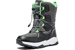 HOBIBEAR Kids Snow Boots Boys Girls Mid Calf Waterproof Warm Faux Fur Lined Insulated Winter Shoes(Toddler/Little Kid/Big Kid)