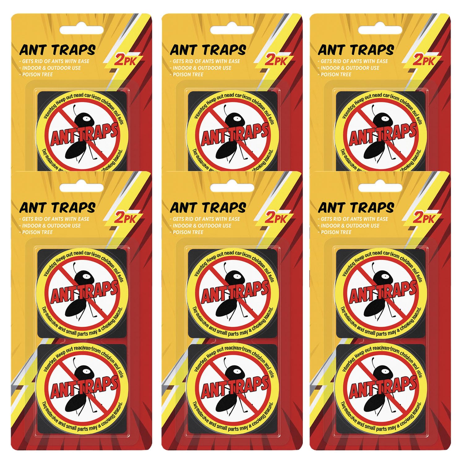 Ant Bait Stations - Effective Indoor and Outdoor Ant Control, Powerful Ant Killer Bait Traps (2 PACK X6)