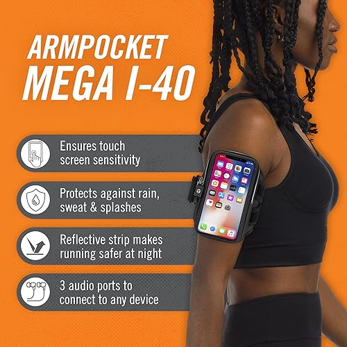 Armpocket Mega i-40 Arm Band, Phone Exercise Holder, Phone Armband