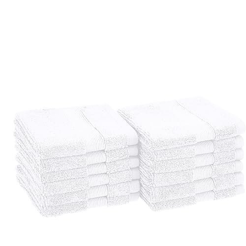 Amazon Basics Dual Performance Washcloths - 12-Pack, Scenic Snow