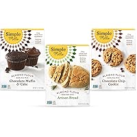Simple Mills, Baking Mix Variety Pack, Chocolate Muffin & Cake, Chocolate Chip Cookie, Artisan Bread Variety Pack, 3…