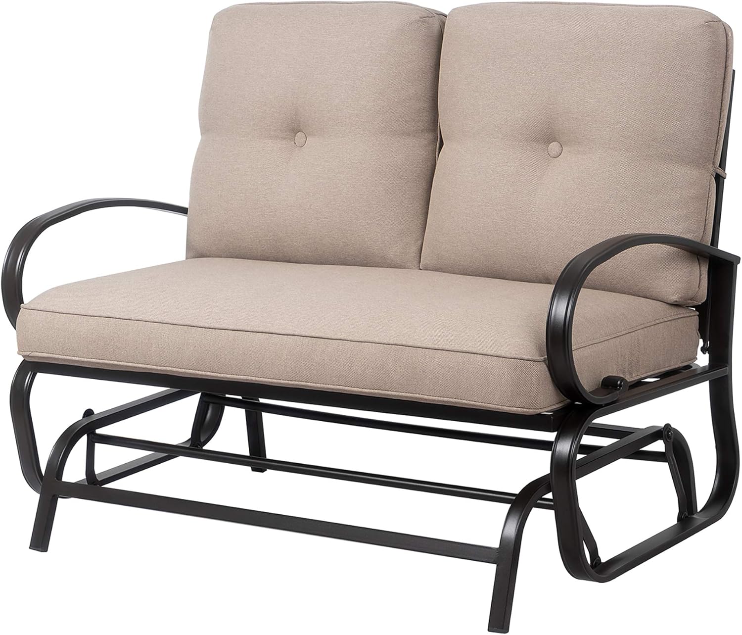 Swing Loveseat Patio Bench Chair For 2 Persons Deck Peacock Blue Shintenchi Outdoor Patio Rocking Glider Porch Backyard Patio Wrought Steel Iron Frame Rocker Chair Set With Cushion For Garden Gliders