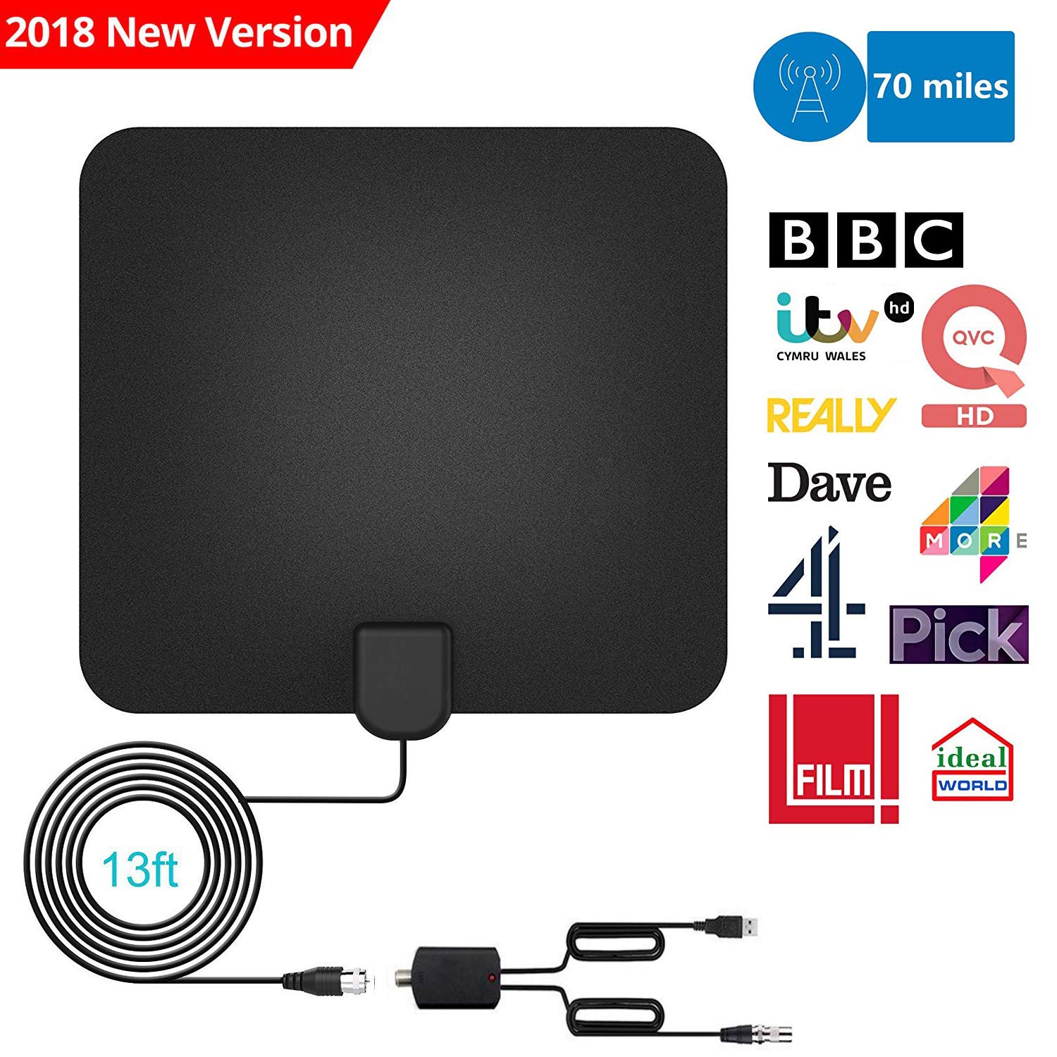 TV Aerial, 2018 Newest Indoor Freeview TV Aerial, 0.6mm Amazon.co.uk Electronics