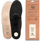HANDARTE Leather Orthotic Insoles for Women | Arch Support Inserts for Flat Feet, Plantar Fasciitis & Overpronation | 100% Natural Goatskin - Chrome-Free, Anti-Sweat & Anti-Odor (US W5.5/6 | EU36)