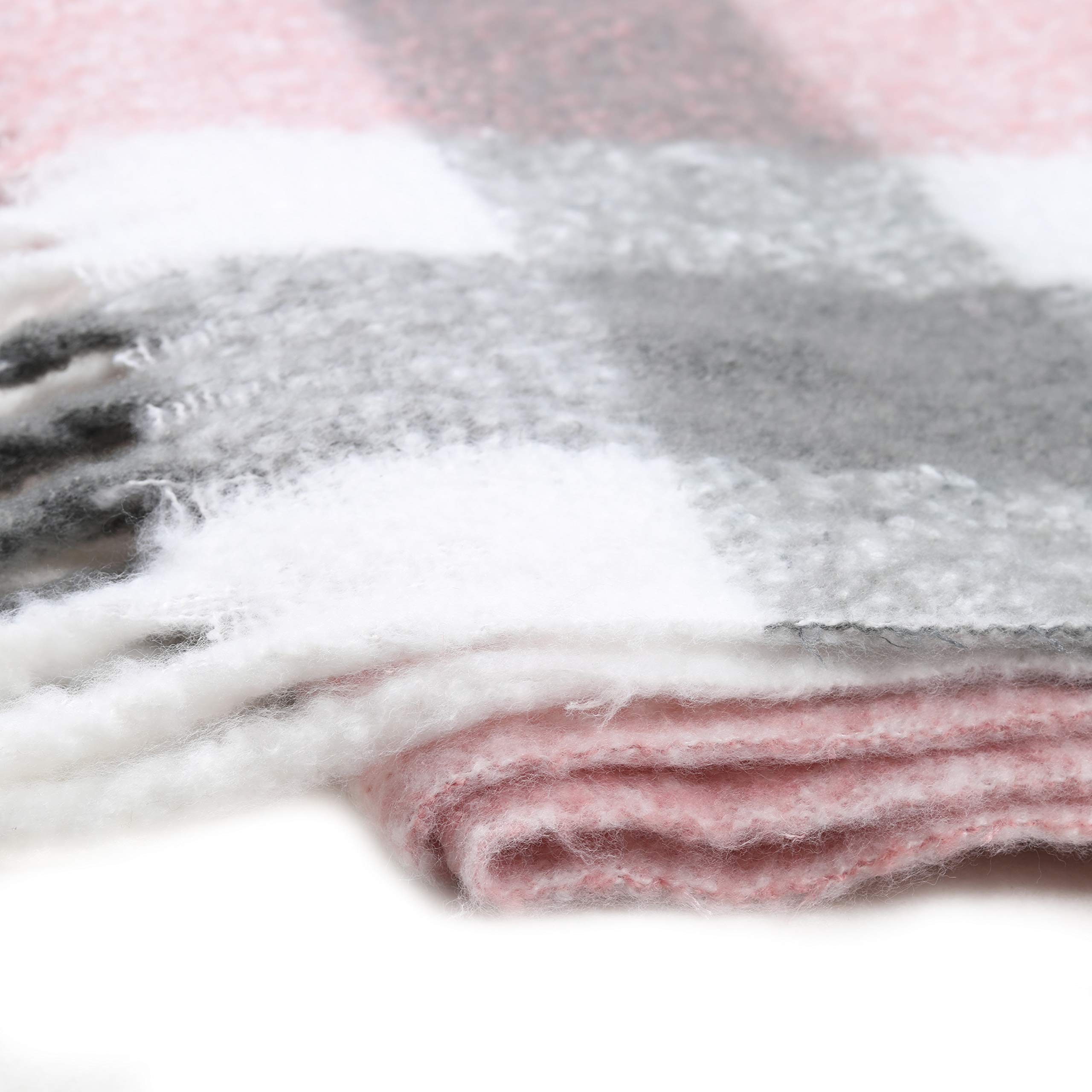 Damen Maedchen Langer Schal 250cm*70cm Deckenstoffschaln Schalcape Winter Schal mit Fransen und spitzen Enden XXL (Rosa, One size)