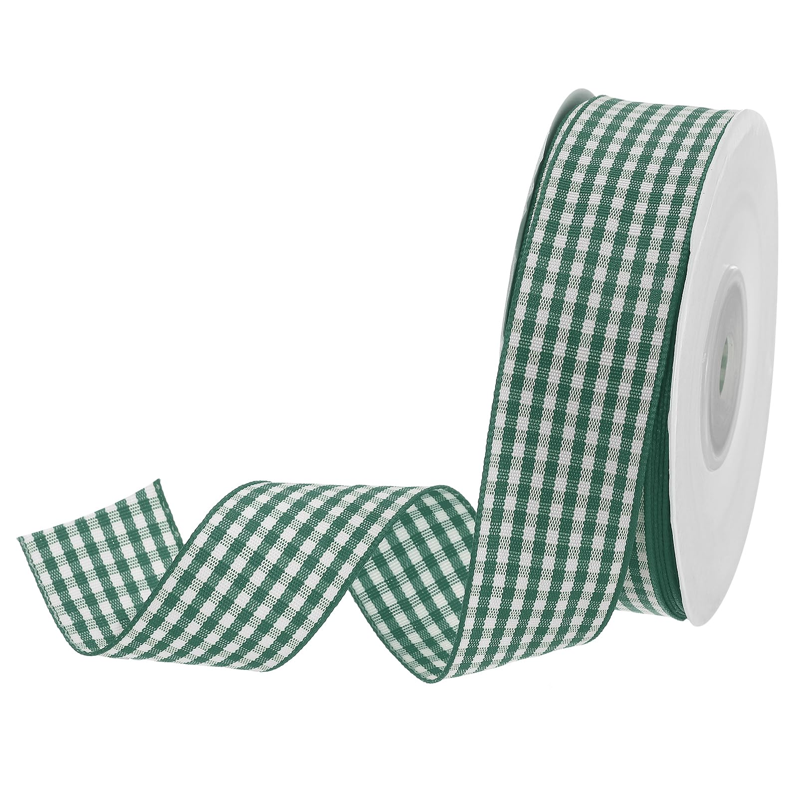 DMiotech 1 Inch 25 Yards Gingham Ribbon, Checkered Ribbon Plaid Ribbon for Gift Wrapping Decoration Art Craft DIY, Moss Green