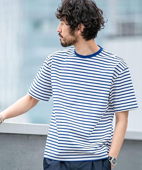 Amazon ナノ ユニバース Nano Universe Web限定 シルケットボーダービッグｔシャツ 半袖 S パターン1 Nano Universe Tシャツ カットソー 通販