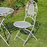 Home Source Meadow Bistro Set Table & 2 Chairs Metal Frame Grey view 8