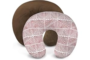 CARUILI Nursing Pillow Cover 1 Pack, Removable Nursing Pillow Cover for Breastfeeding Pillows, Super Soft Comfortable Slipcover for Boy and Girls, Dark Brown