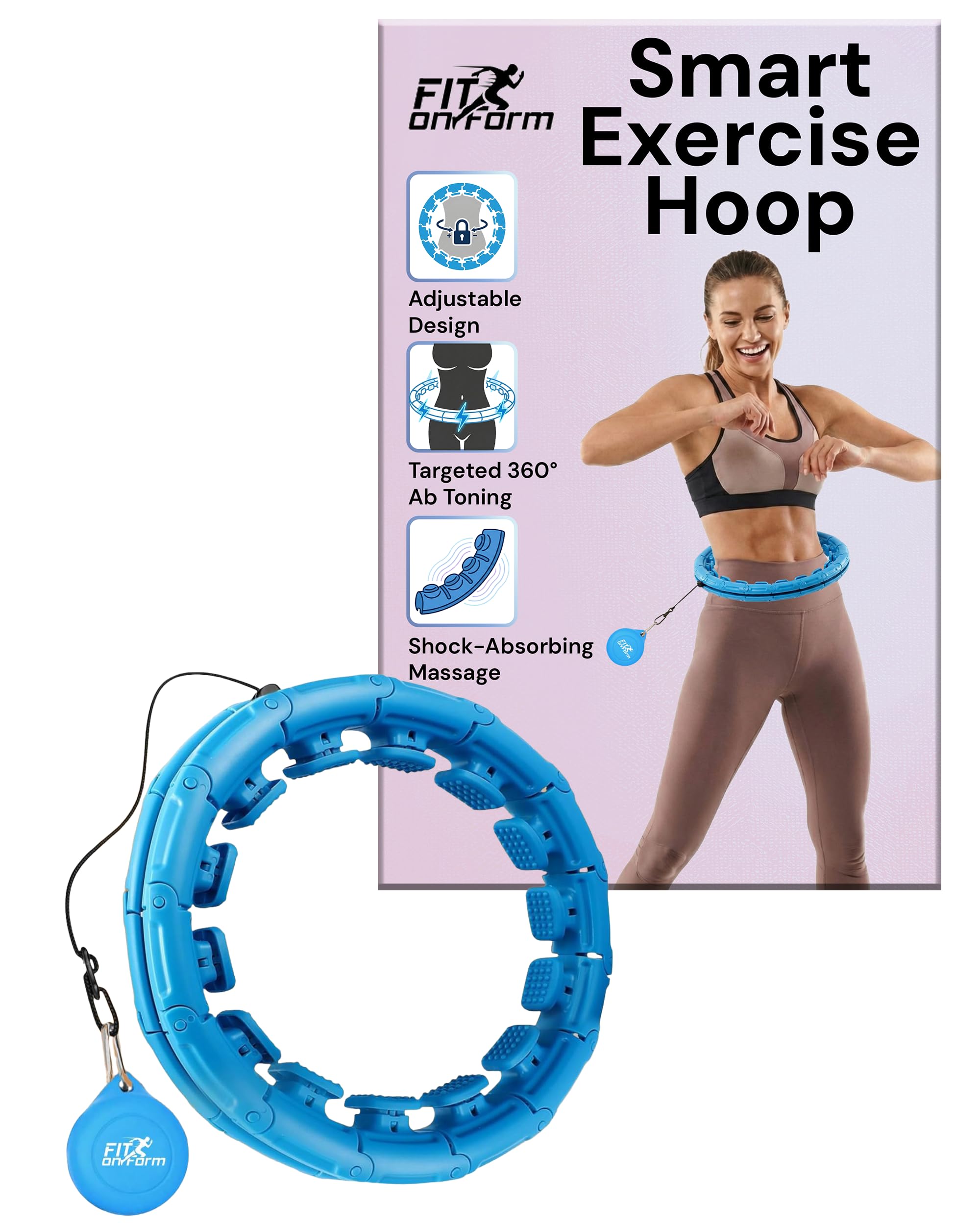 Photo 1 of FIT ON FORM Infinity Weighted Hula Hoop for Adults Weight Loss - Smart Exercise Hola Circle Hoop for Women Abs Workout - 47 Inches