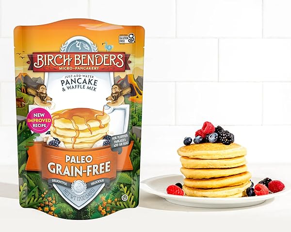 PALEO PANCAKE & WAFFLE MIX BY BIRCH BENDERS, KOSHER, GLUTEN-FREE, 12 OZ BAG