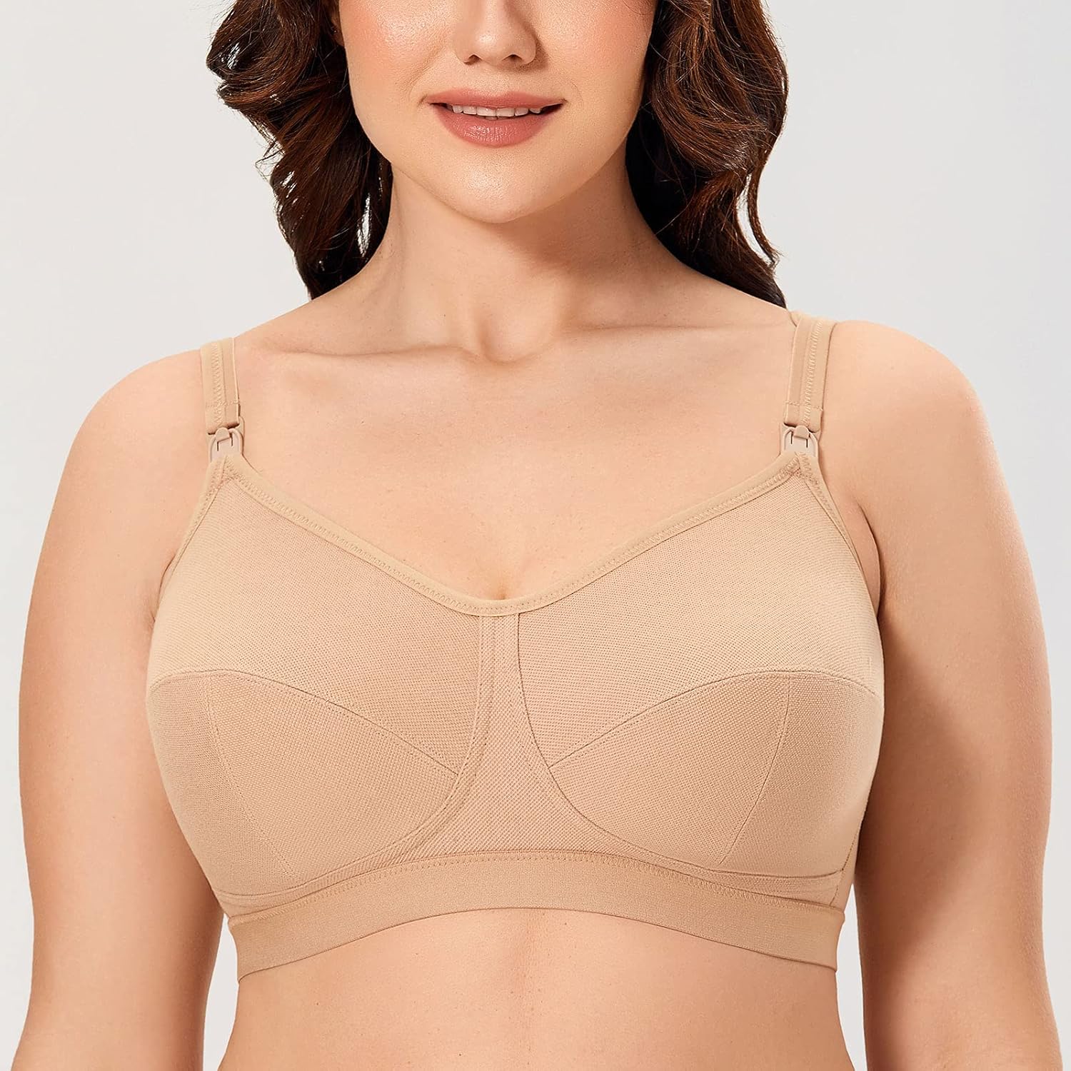 Gratlin Women's Plus Size Support Wireless Cotton Maternity Nursing Bra Comfort Breastfeeding at  Women’s Clothing store