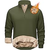 TACVASEN Men's Quarter Zip Fleece Pullover Sweatshirts Sherpa Lined Heavy weight Winter Shirts Thermal Warm Sweaters