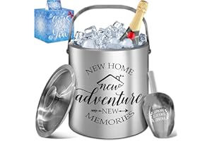 ARIDUR House Warming Gifts New Home, Christmas Housewarming Gifts for New House, Best Housewarming Gifts 2023, Stainless Steel Ice Bucket with Lid, Wine Chiller with Handle and Scoop