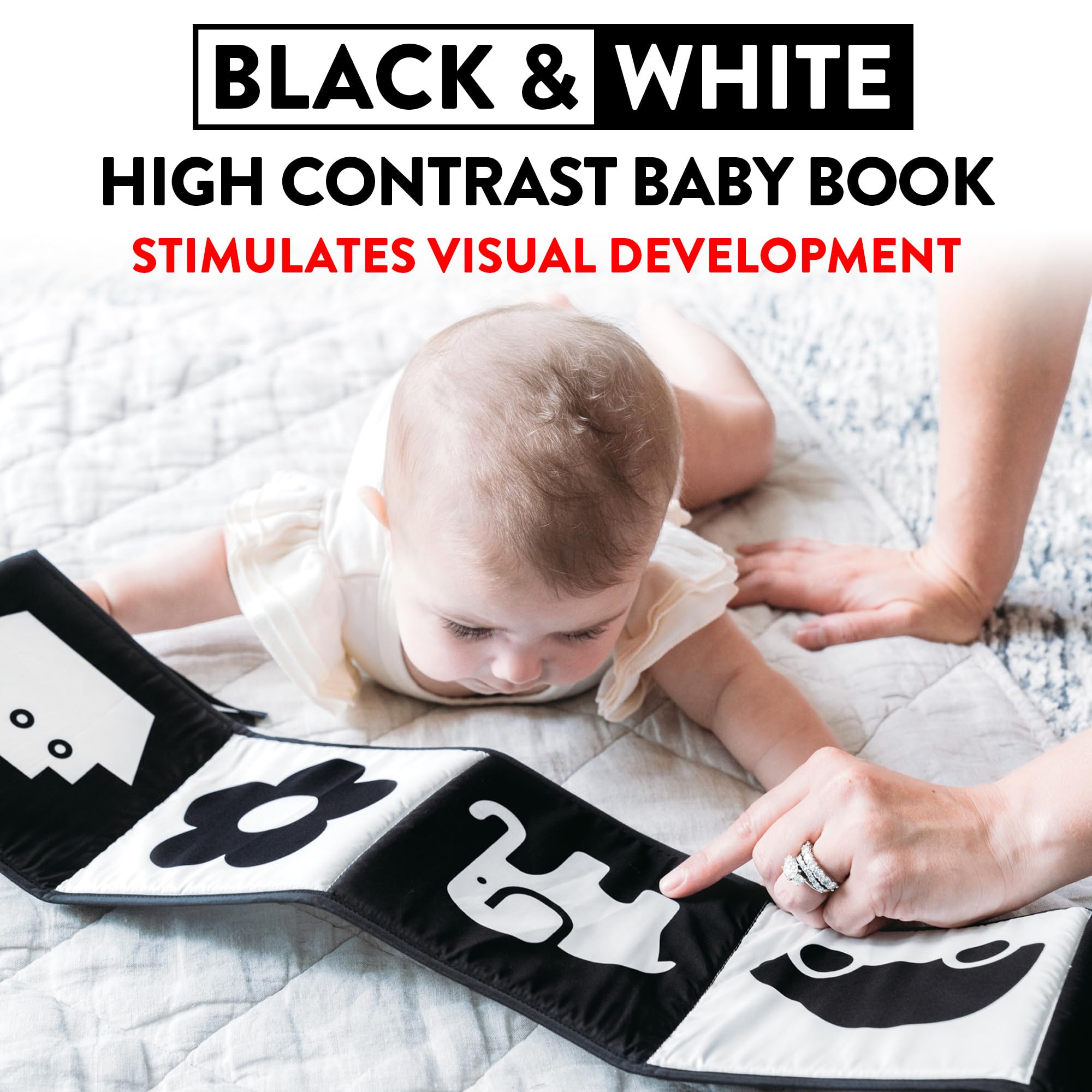 Spiggly High Contrast Baby Toys for Newborn Black and White Baby Toys Baby Books 0-6 Months High Contrast Baby Book Contrast Toys for Infants 0-6 Months Black and White Books for Newborns
