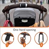 Baby Uma Leather-Style 2-Pack Pram Clips Dark Brown Universal Carry 5 kg view 4