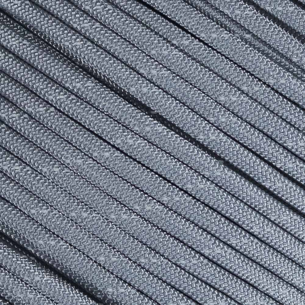 Fluorescent Reflective 550 Type III Guyline Tent Rope Camping Survival Cord High-Visibility Paracord- Rot and UV Fade Resistant (Reflective Charcoal Gray, 100 Feet)