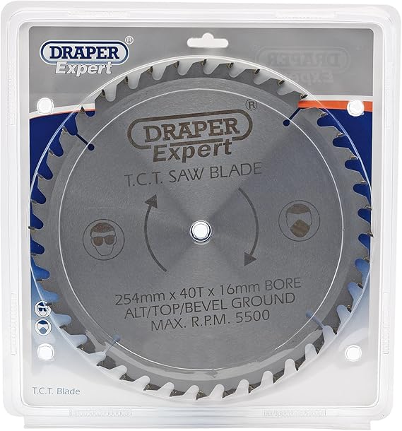 Draper 09492 254 mm x 16 mm 40Tooth TCT Saw Blade Amazon.co.uk DIY & Tools